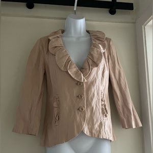 Cabi Dusty Pink Ruffled Detail Jacket